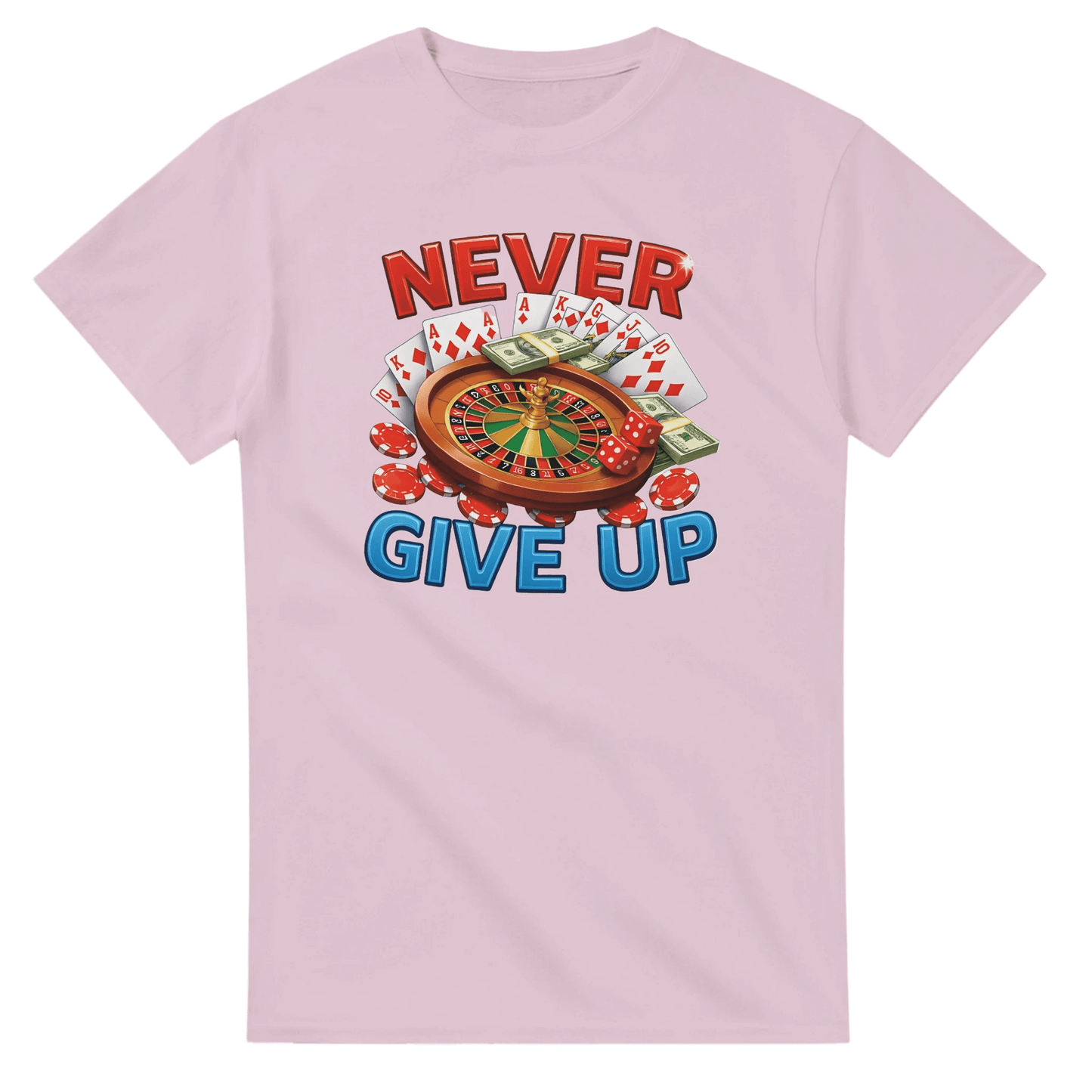 UNISEX NEVER GIVE UP T - SHIRT - Print Material - DROBA